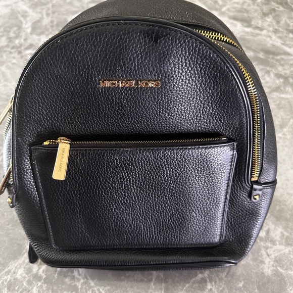 Michael Kors Medium Adina Pebbled Leather Backpack Multi-comp Bag Blk Reg $398 - Picture 1 of 9